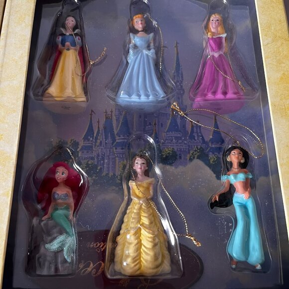 Disney Princess Collection Storybook Ornament Set of 6 Ariel Belle Cinderella - Picture 4 of 13